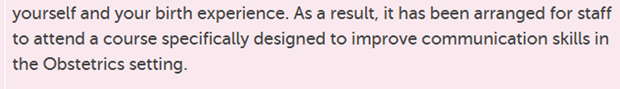 Change made as a result of feedback in NHS Lothian