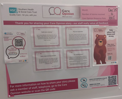 Care Opinion story notice board