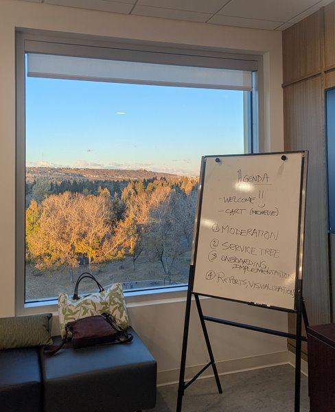 a picture of a whiteboard with some writing on it in front of a window