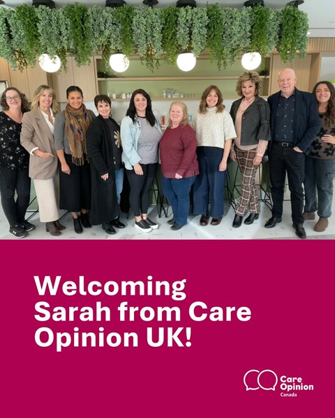 a picture of Sarah and the Care Opinion Canada team